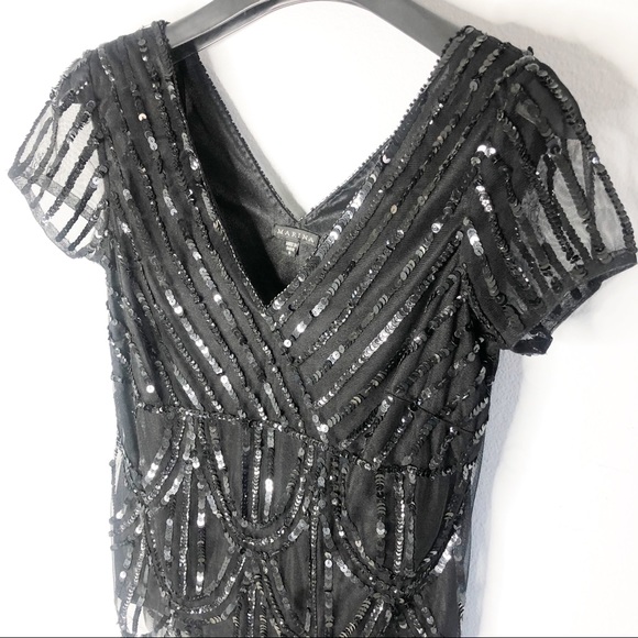 Marina Black Sequins Beaded Blouse Size Small - Picture 2 of 5